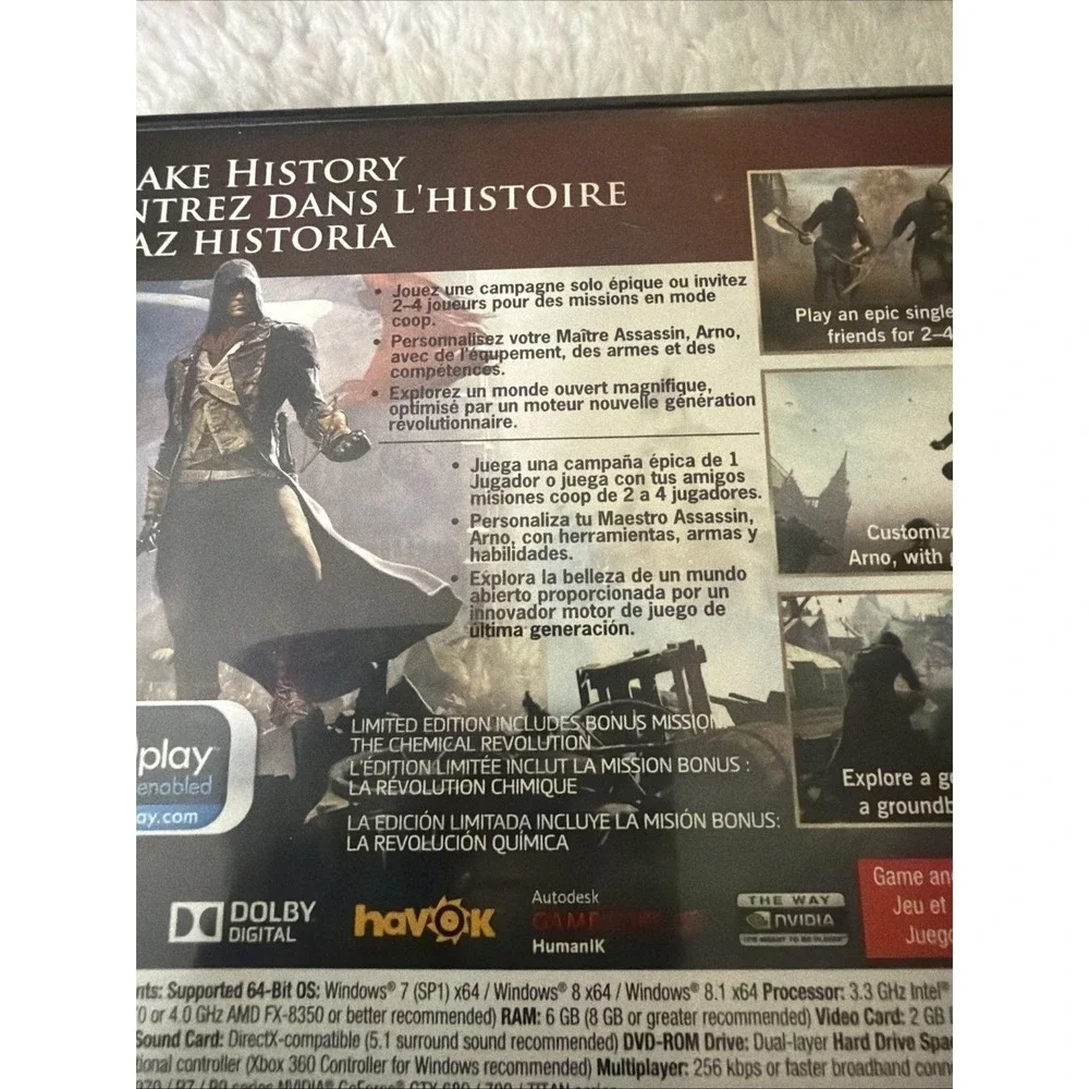 Assassins's Creed PC CD ROM VTG 5 Disc Set Chemical Revolution Mission Ubisoft